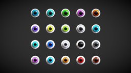 Eyes Pack 1 eye, balls, unreal, realistic, eyes, beautiful, simplistic, stunning, minimalistic, unity, game, texture, stylized, simple, basic
