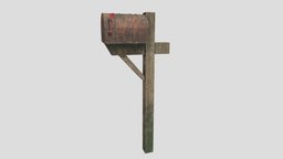 Post box rusty, old, leveldesign, postbox, substancepainter, substance