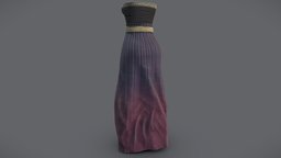 $AVE Female Strapless Tube Top Maxi Skirt Combo fashion, girls, tube, top, clothes, skirt, chinese, traditional, floral, womens, elegant, kimono, outfit, maxi, wear, combo, pbr, low, poly, female, japanese, strapless