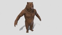 Bear Creature bear, animals, unreal, mammal, ready, stylised, wildlife, strength, character, unity, game, pbr, low, poly, mobile, man, creature, animal