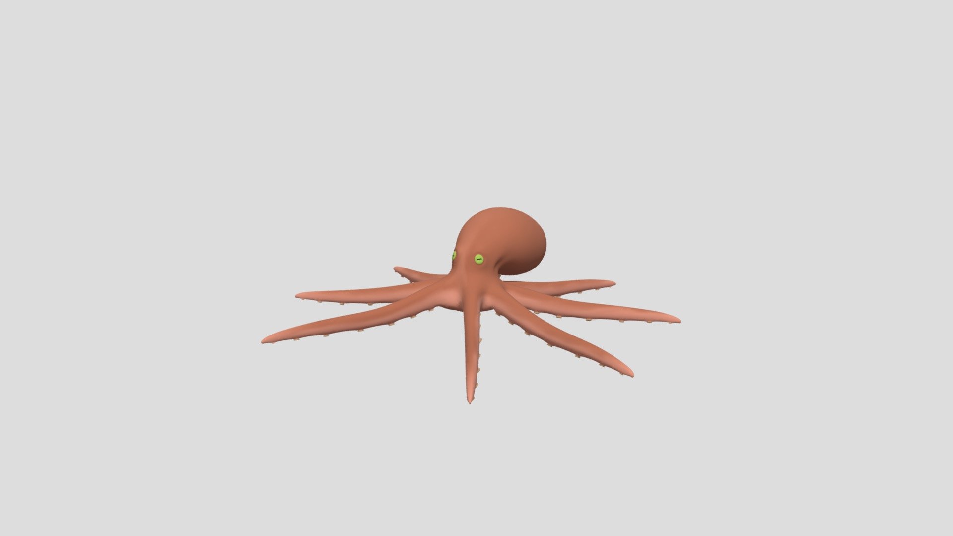 Subdivision: 1

Mirrored

Texture: 1024 x 1024

Has Normal Map (Noise Texture): 1024 x 1024

Materials: 1

Shapes: 1

Eyes_Open
Rigged (See Picture) Each tentacle has 7 bones.

I hope you enjoy the model 3d model