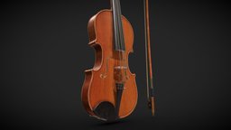 Violin 3D Low poly
