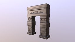 Arch  Gate sculpt, gate, ruins, obj, archway, ztool, architecture, asset, game, art, stone, highpoly