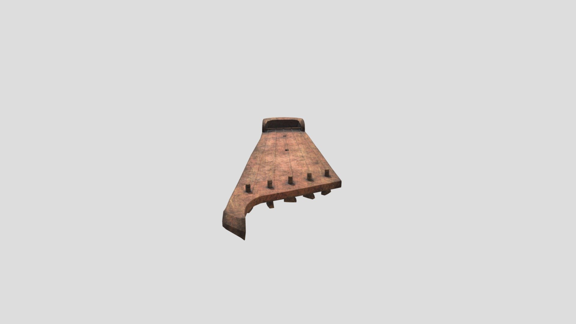 A Finnish historical instrument called Kantele. Created with Maya and Substance Painter - Wooden Historical Instrument - 3D model by mayako 3d model