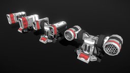 Missile Turret turret, defense, game-ready, pbs, msgdi, asset, game, pbr, lowpoly, scifi, noai
