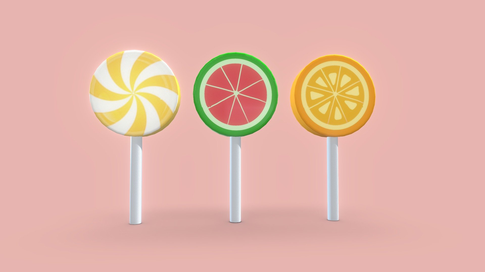 Lollipop has been modeled and UV unwrapped (no overlapping UV) in Zbrush

Textures were painted on Procreate and materials in Substance Painter

Easy customizable textures 512x512 jpg

If you want, follow me on my instagram page: ‘ https://instagram.com/kekkart_?utm_medium=copy_link ‘. Page andaccount Facebook: ‘ https://www.facebook.com/francesca.cel.5 ‘ 3d model
