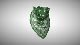 Green paisley bandana face mask