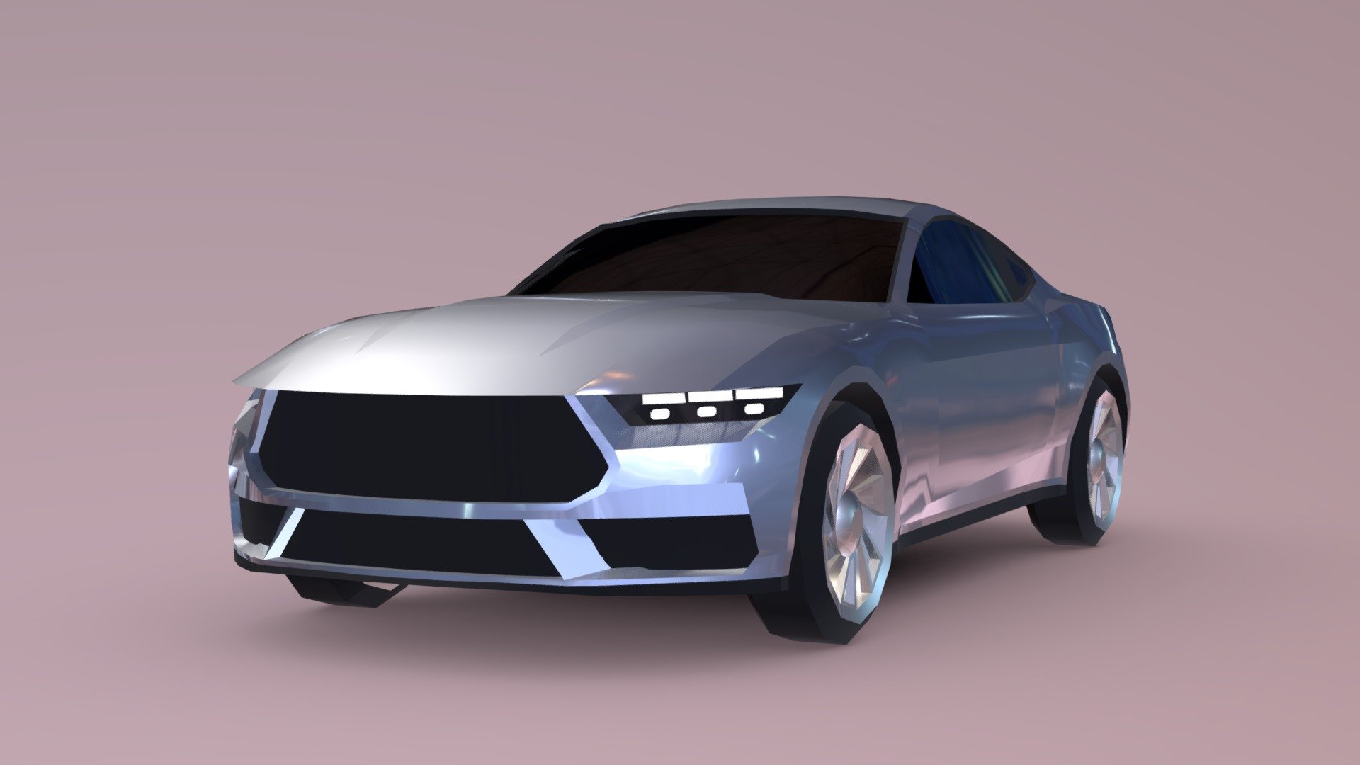 I made this using a low res blueprint not imagemodeler dont ask me now - 2024 Ford Mustang GT (Low Poly) - Download Free 3D model by Legendeniuss 3d model