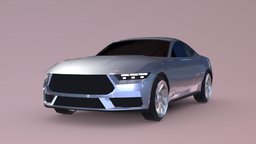 2024 Ford Mustang GT (Low Poly) mustang, ford, fordmustang, muscle-car, mustang-gt, mustang-2024, fordmustang2024
