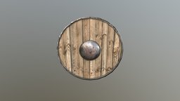 Shield model wooden, shields, substance-painter-2, weponry, weapon, blender, lowpoly, substance-painter, wood, shield