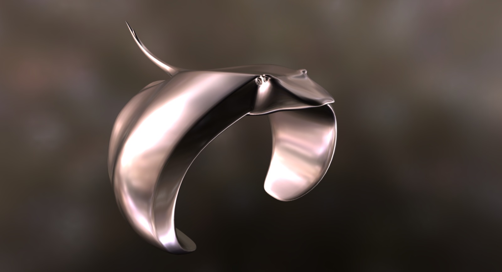 A high poly version of my string ray ring - Manta Ring - 3D model by Robocat 3d model
