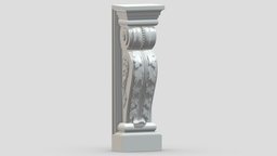 Scroll Corbel 49 stl, room, printing, set, element, luxury, console, architectural, detail, column, module, pack, ornament, molding, cornice, carving, classic, decorative, bracket, capital, decor, print, printable, baroque, classical, kitbash, pearlworks, architecture, 3d, house, decoration, interior, wall, pearlwork
