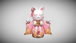 Lowpoly Kimono cat cat, kimono, lowpoly, textured