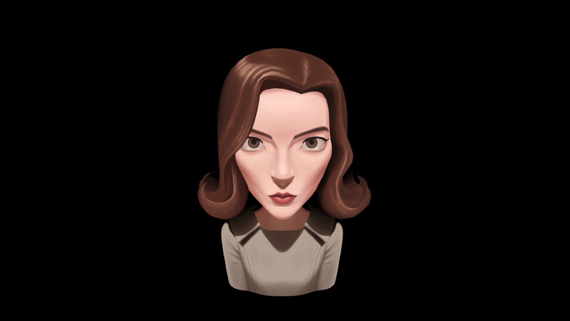 Le personnage principal de la série Queen's Gambit (Le Jeu de la Dame), joué par Anya Taylor-Joy 3d model