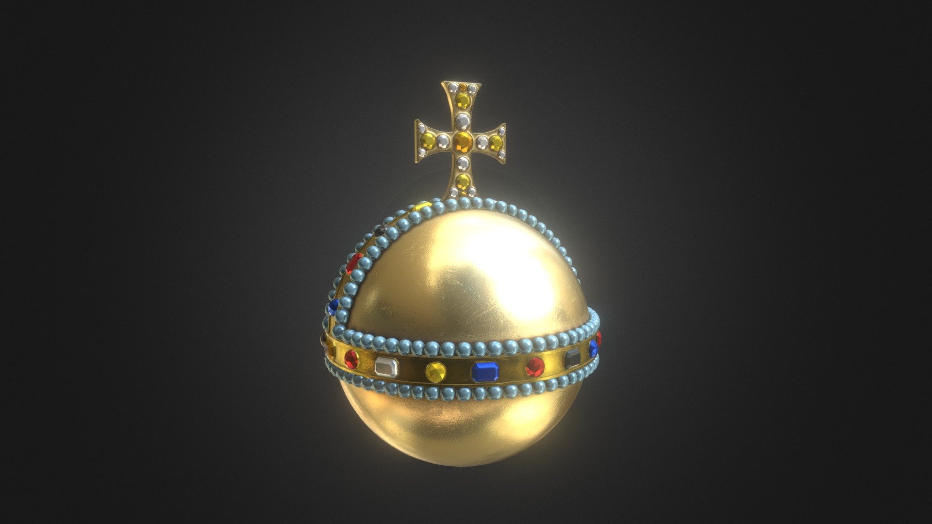 Second symbol of royal power - Globus crusiger - 3D model by Shoshin Mikhail (@AikaFion) 3d model