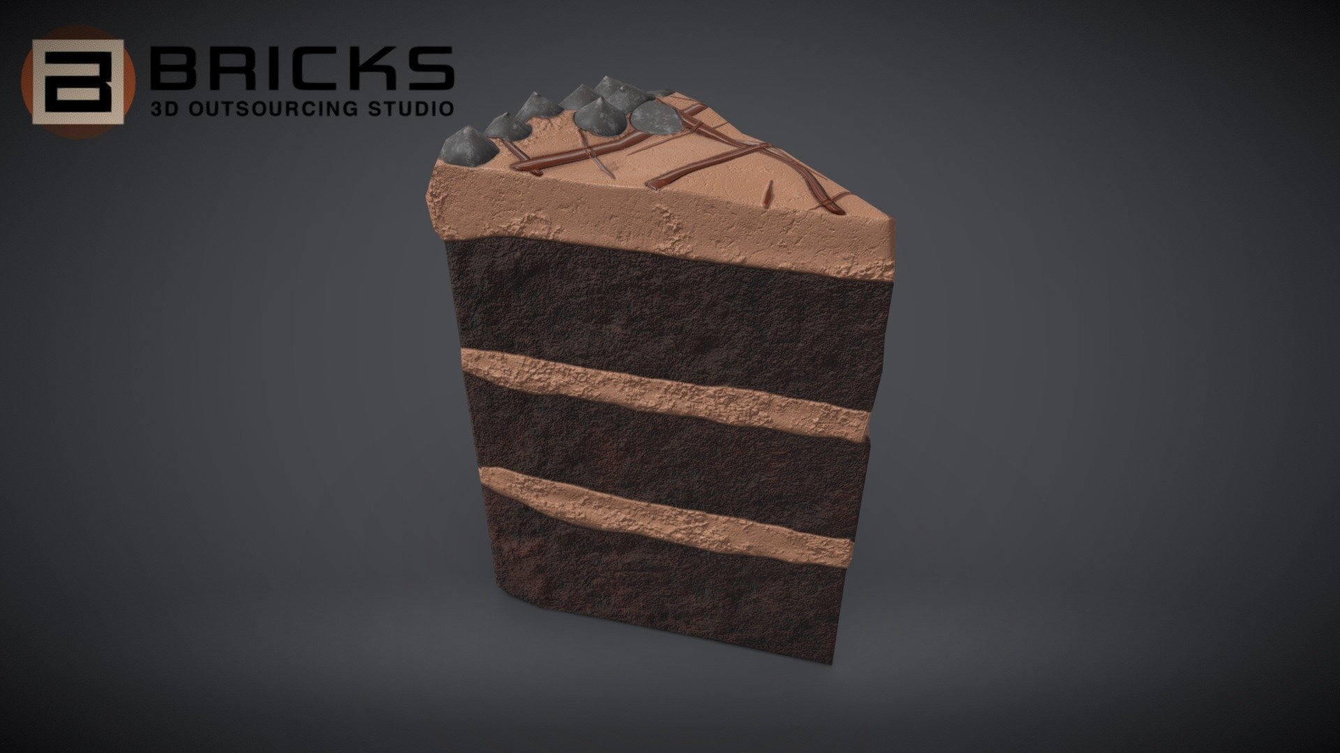 PBR Food Asset:
ChocolateGateau_Piece
Polycount: 462
Vertex count: 233
Texture Size: 2048px x 2048px
Normal: OpenGL

If you need any adjust in file please contact us: team@bricks3dstudio.com

Hire us: tringuyen@bricks3dstudio.com
Here is us: https://www.bricks3dstudio.com/
        https://www.artstation.com/bricksstudio
        https://www.facebook.com/Bricks3dstudio/
        https://www.linkedin.com/in/bricks-studio-b10462252/ - ChocolateGateauPiece - Buy Royalty Free 3D model by Bricks Studio (@bricks3dstudio) 3d model