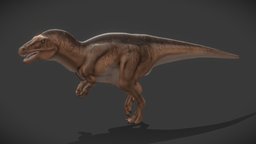 Acrocanthosaurus Atokensis dinosaure, b3d, walking, theropod, walk_cycle, acrocanthosaurus, prehistorical, blender, blender3d, creature, animal, animation, animated, prehistoric, dinosaur, noai