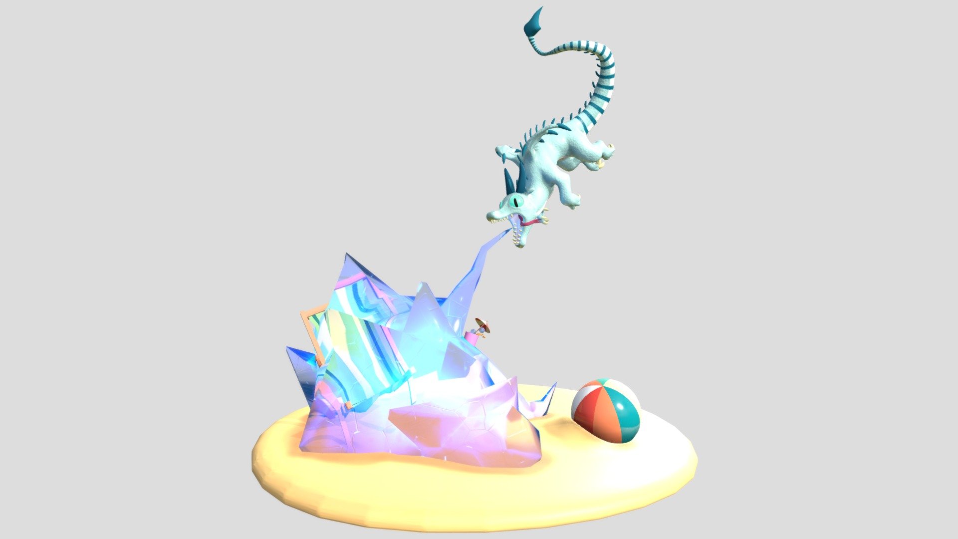 Ice Dragon - 3D model by OonaL 3d model