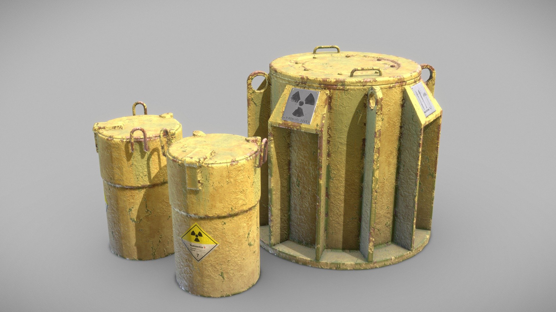 Advanced Radiation waste barrels from secret lab. two different models - Radioactive waste barrels - 3D model by day9 3d model