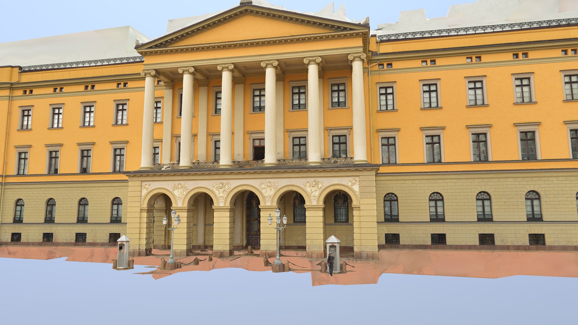 The front of the Norwegian Royal Palace - Royal Palace - 3D model by peter54 3d model
