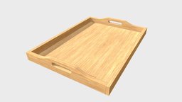 Wooden serving tray food, empty, wooden, tray, kitchen, isolated, substancepainter, substance, wood