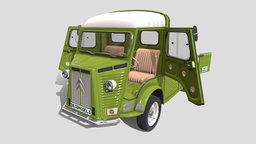 Citroen HY Pick Up with interior v3 france, van, transport, generic, antique, duty
