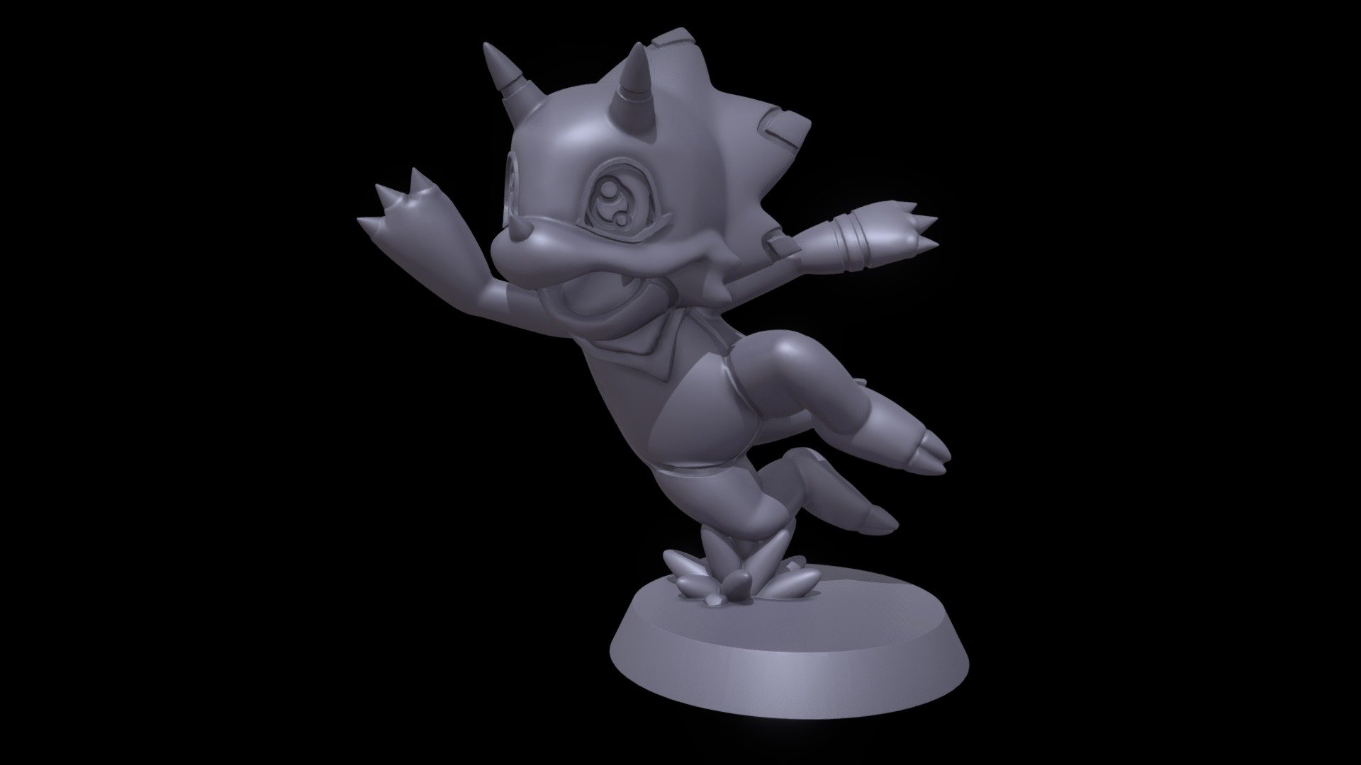 Gammamon ready to print!

Here we have the protagonist of Digimon Ghost Game. The file consists of two models, so you can print it to your liking according to your needs:

A model with all the color changes in relief (in case it helps you when painting, or in case you don't want to paint it but you want it to stand out)

A model with flat color changes (in case you dare to paint it freehand)

Enjoy them! - 🔥 GAMMAMON 🔥 STLs [Digimon Ghost Game] - Buy Royalty Free 3D model by DiegoBlancoAres 3d model