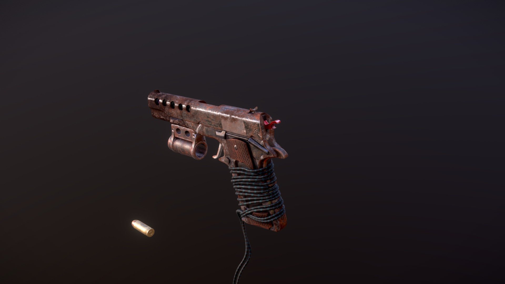 After a day of hunting radioactive mutant squirrels use this makeshift 1911 to open a cold brew. 

A completely game ready 1911 pistol model with rig. Textures are a mixture of 4k and 2k for the body and magazine. The bullets are 512 textures, and the lace is a tiled 256 texture.

-Modeled, UV'd, and rigged in Blender 
-high poly in ZBrush
-baking and texturing in Substance Painter - Makeshift 1911 - Download Free 3D model by csheffield 3d model
