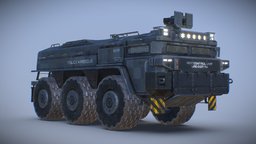 Cyclops police, armored, armed, army, heavy, turret, transporter, carrier, unit, riot, dystopian, armoredvehicle, amv, weponry, blender, military, futuristic, gun, noai