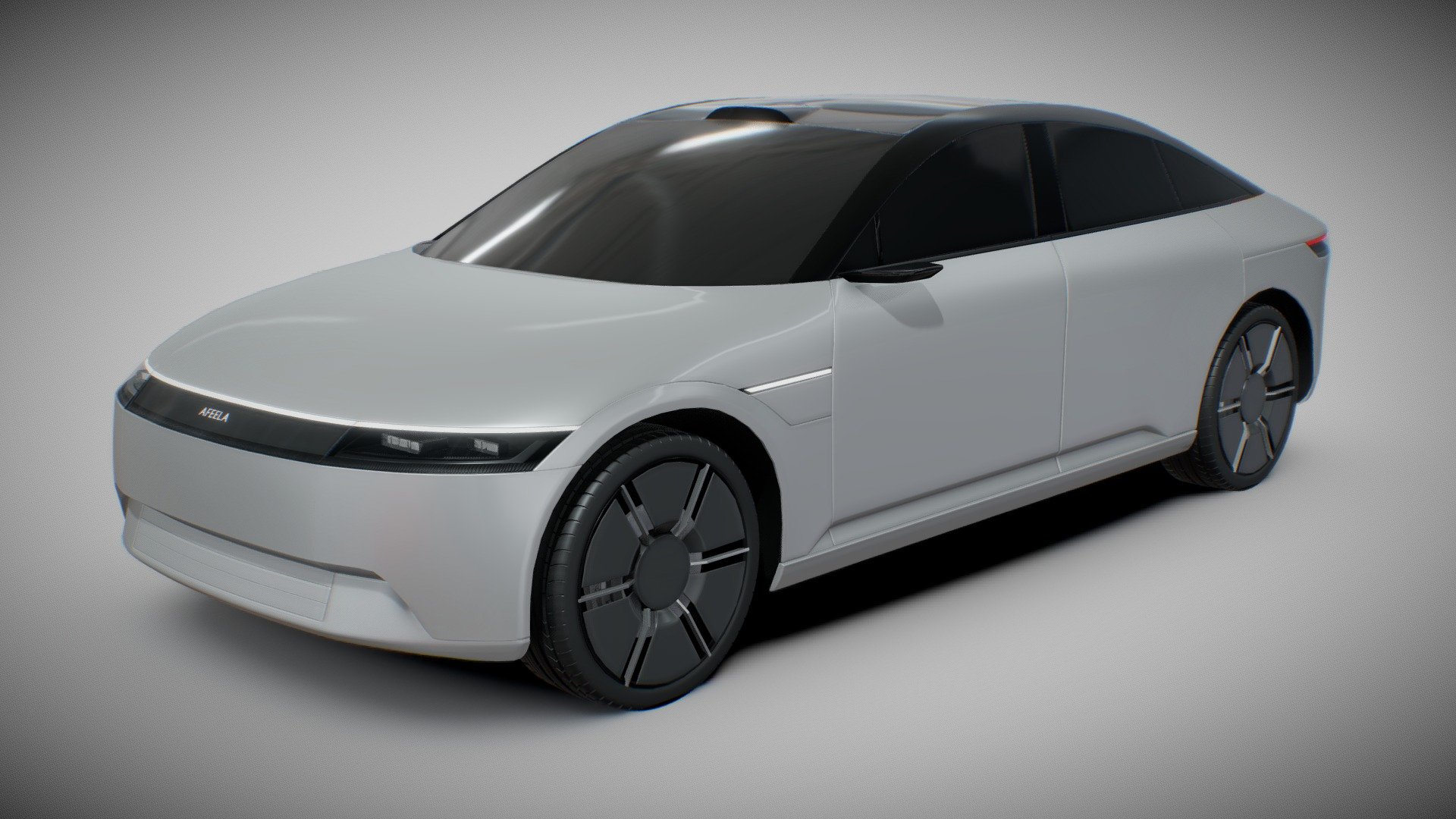 this is a 3d model of the new Sony and Honda built prototype of a new electric car. The vehicle, which is branded Afeela and looks like a midsized sedan - Sony Afeela - Buy Royalty Free 3D model by eMirage 3d model