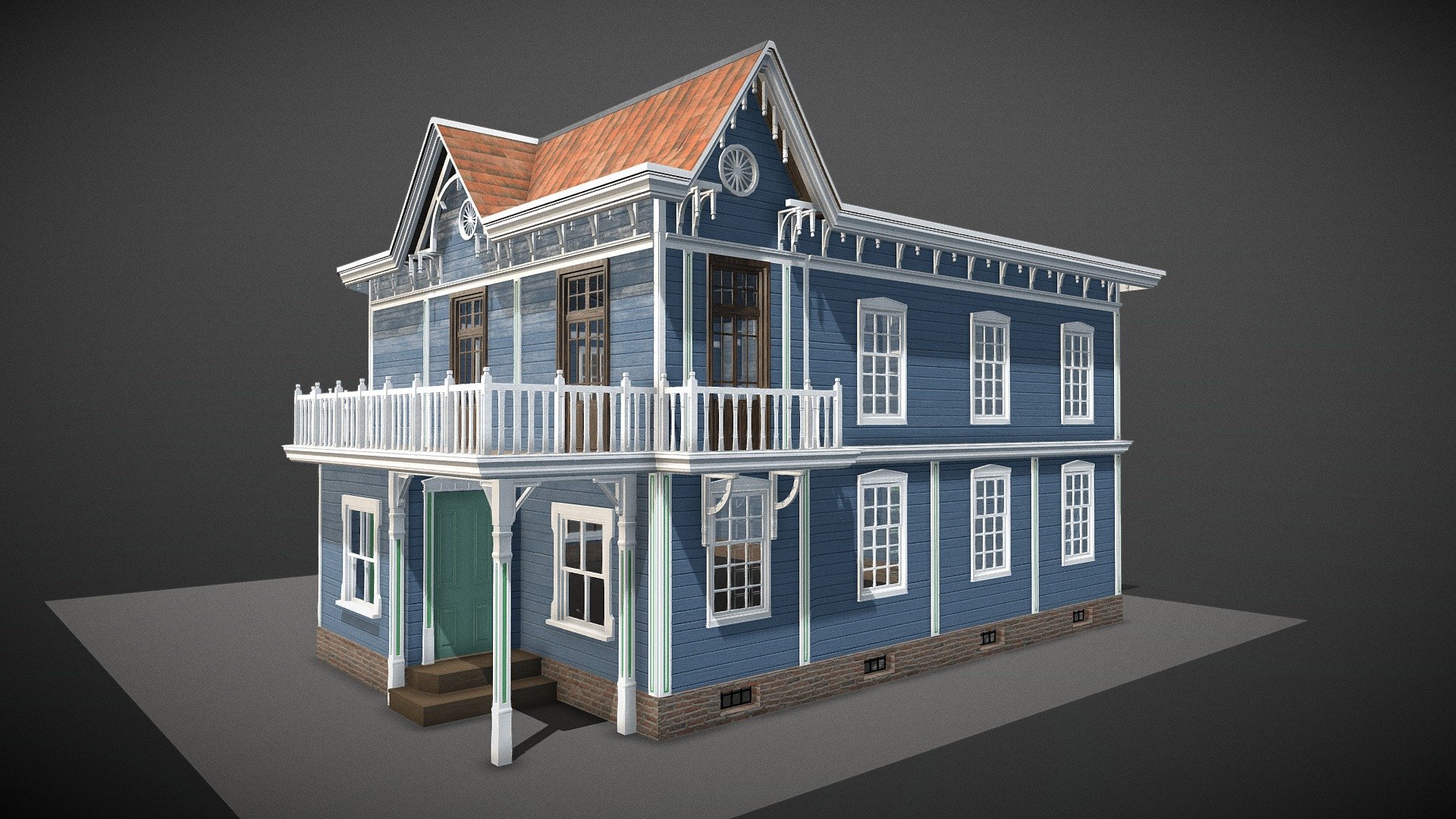 a simple victorian house model, made in blender 2.81. all its textures are 1024 size.
excelent for enviorement purpose 3d model