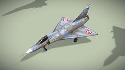 Dassault Mirage III french, airplane, fighter, interceptor, mirage, delta, aircraft, jet, dassault, coldwar, supersonic, vehicle, lowpoly, military, air, gameasset, plane