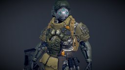 2030s Female Special Forces Soldier soldier, special, maya, substance-painter, sci-fi, zbrush, gun