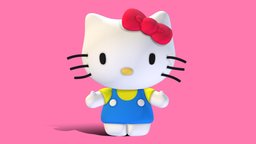 Sanrio Hello Kitty 3D Model cat, cute, printing, hello, kitty, pink, 3dprinting, print, kawaii, printable, hellokitty, hello_kitty, printable-model, sanrio, 3d, blender, animal, noai, sanriohellokitty