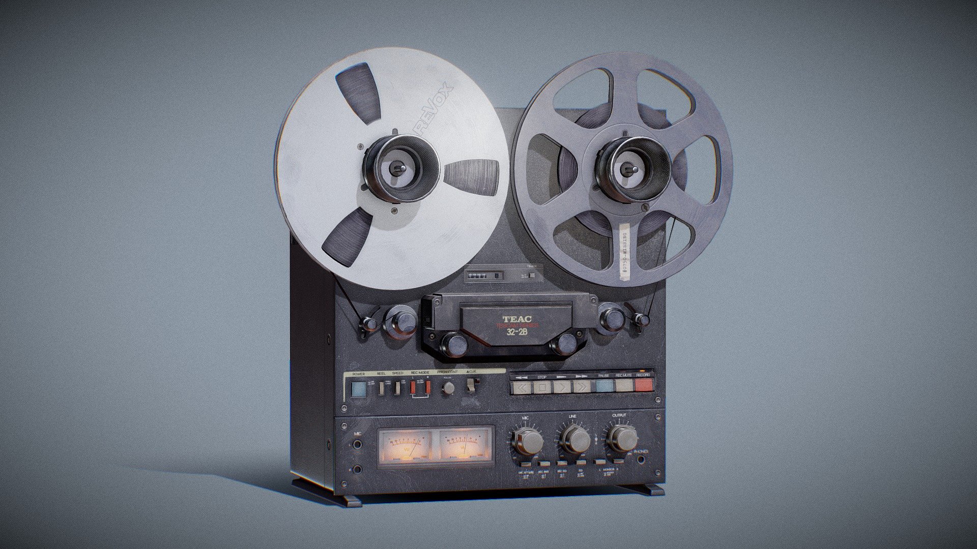Mid poly model of the TEAC Tascam Series 32-2B tape recorder.
Using two 2K map for the base texture and one 1K map for the glass.
Feedbacks are appreciated! - Reel-to-Reel Tape Recorder - Download Free 3D model by YJ_ 3d model