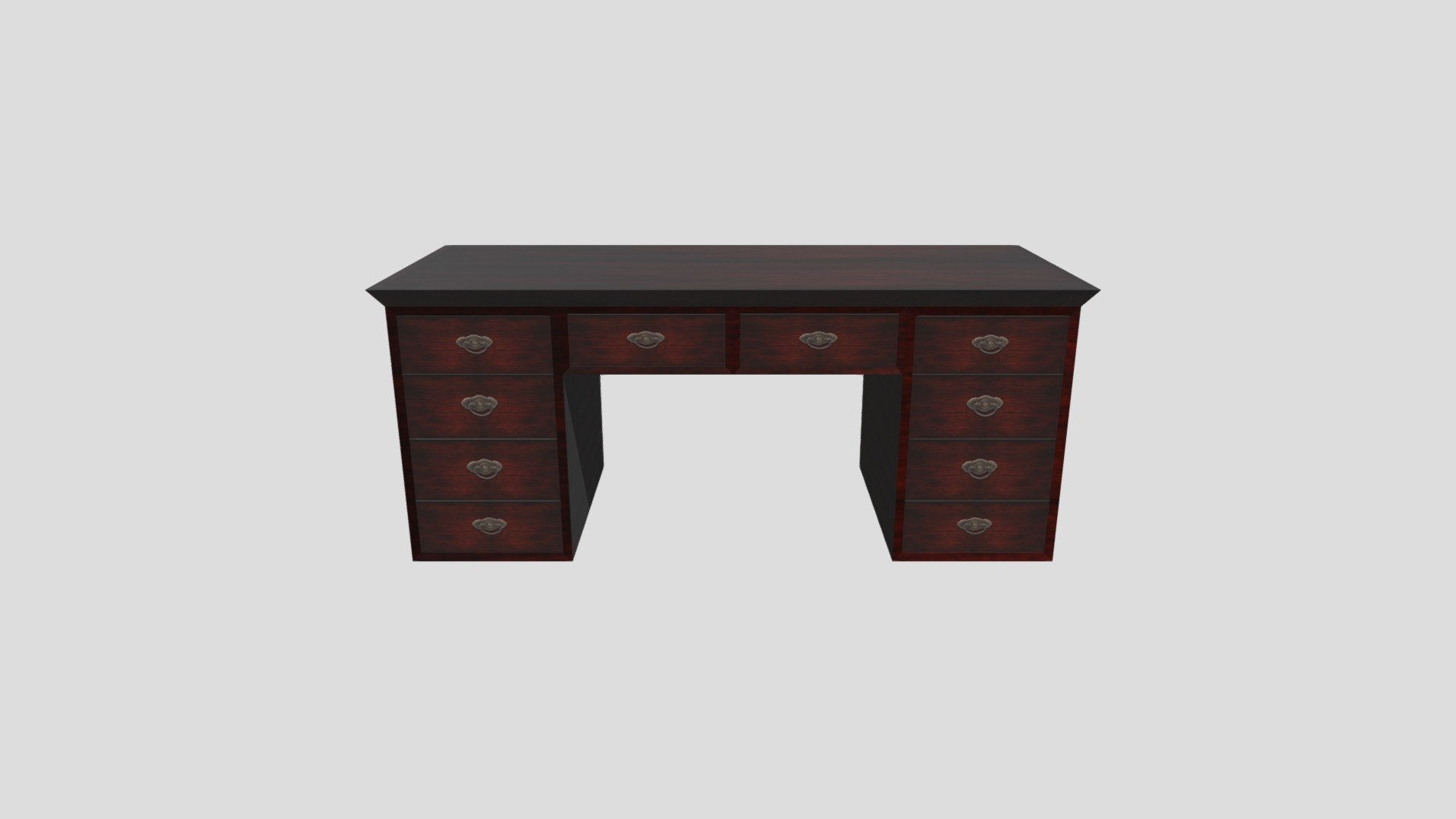 Desk for your office, study, library. Desk is made of dark cherry wood with gold ornate handles.

If you like it - please remember to click that LIKE button. TY - Desk with Drawers - Dark Cherry Wood - Download Free 3D model by EvieMarie (@yvonne.debandi) 3d model