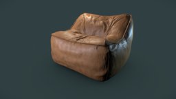Lounge Chair Modern Lounger in caramel leather modern, archviz, people, element, sitting, housing, urban, seat, lounge, furniture, living, decor, chair, design, interior