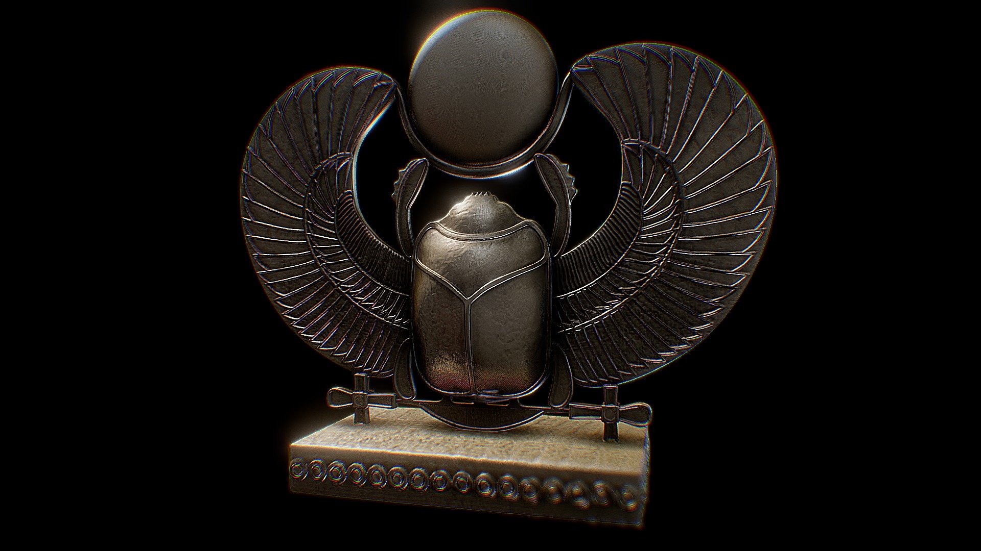 One of my (High Poly) Scarabeus model from Dark side of Anubis (VR hyper reality)

Trailer:
https://www.youtube.com/watch?v=A4hXisMo11o

(The models are owned by VR Vidámpark)

It was made in Zbrush. (Not scanned model.) - DsoA - Winged Scarabeus v2 - 3D model by ber.vendel.design 3d model