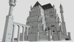 Fantasy Castle 013 tower, castle, medieval, historical, fortress, building, fantasy
