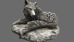 Wolf on a stone beast, dog, animals, wild, mammal, nature, husky, creature, animal, wolf
