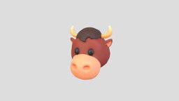 Prop126 Bull Head face, cow, little, baby, fashion, buffalo, mammal, bull, brown, horn, anonymous, farm, head, mask, costume, ox, cattle, character, cartoon, animal, noai