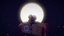 Space Сat moon, cat, dream, 3ds-max, astronaut, pbr-texturing, pbr-materials, character, substance-painter, space