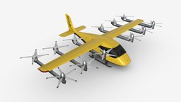 Wisk Generation 6 Aircraft sky, flying, rotor, copter, six, flight, aviation, taxi, self, generation, aircraft, autopilot, wisk, 3d, vehicle, pbr, air, plane, helicopter