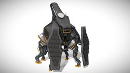 Robot concept "shild basher" idea, free, textured, concept, robot