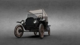Ford T 1914 ford, 1914, pbr-texturing, 3dsmax, vehicle, car, fordt, mediunpoly