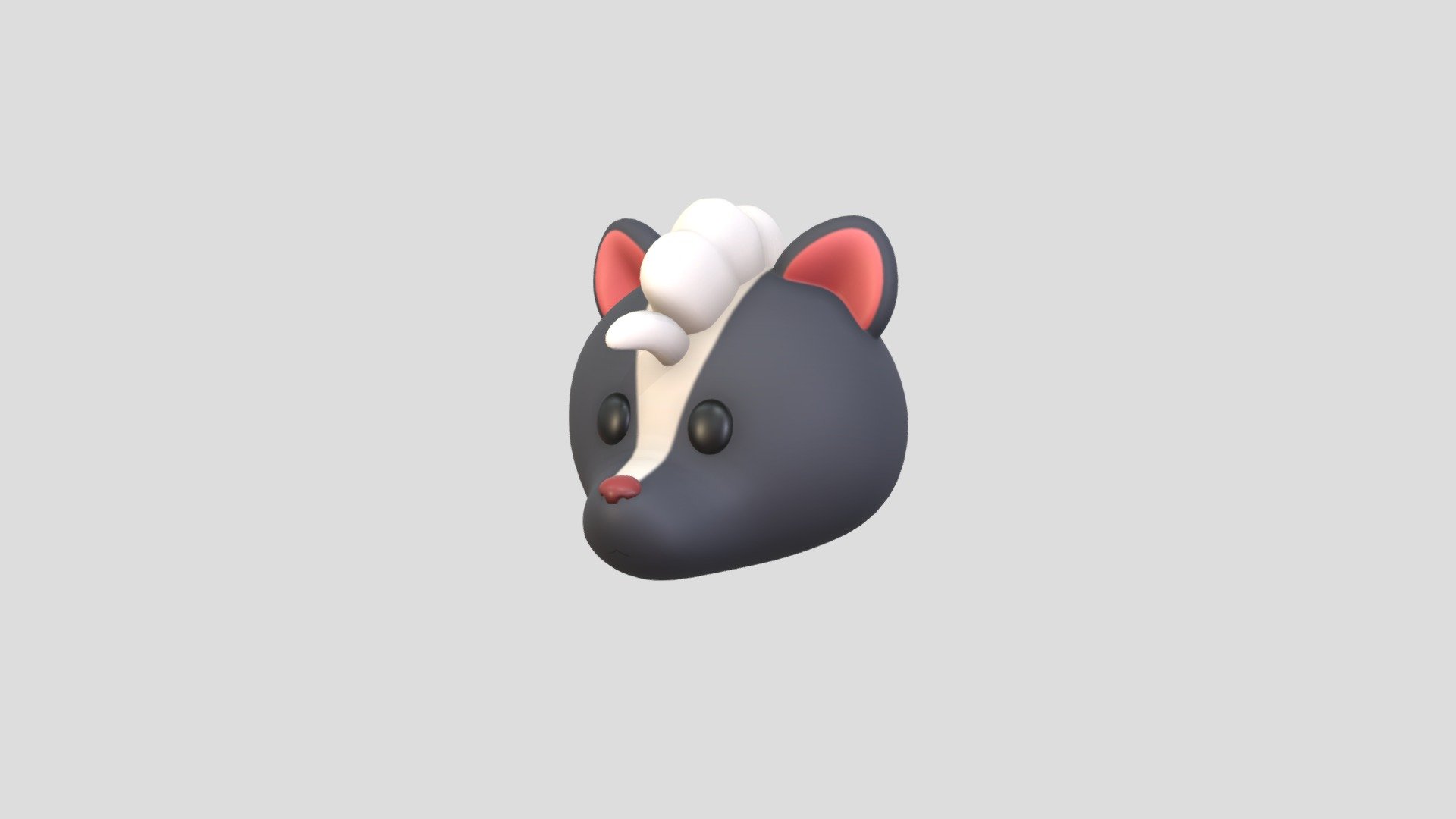 Skunk Head 3d model.      
    


File Format      
 
- 3ds max 2021  
 
- FBX  
 
- OBJ  
    


Clean topology    

No Rig                          

Non-overlapping unwrapped UVs        
 


PNG texture               

2048x2048                


- Base Color                        

- Normal                            

- Roughness                         



1,540 polygons                          

1,631 vertexs                          
 - Prop177 Skunk Head - Buy Royalty Free 3D model by BaluCG 3d model