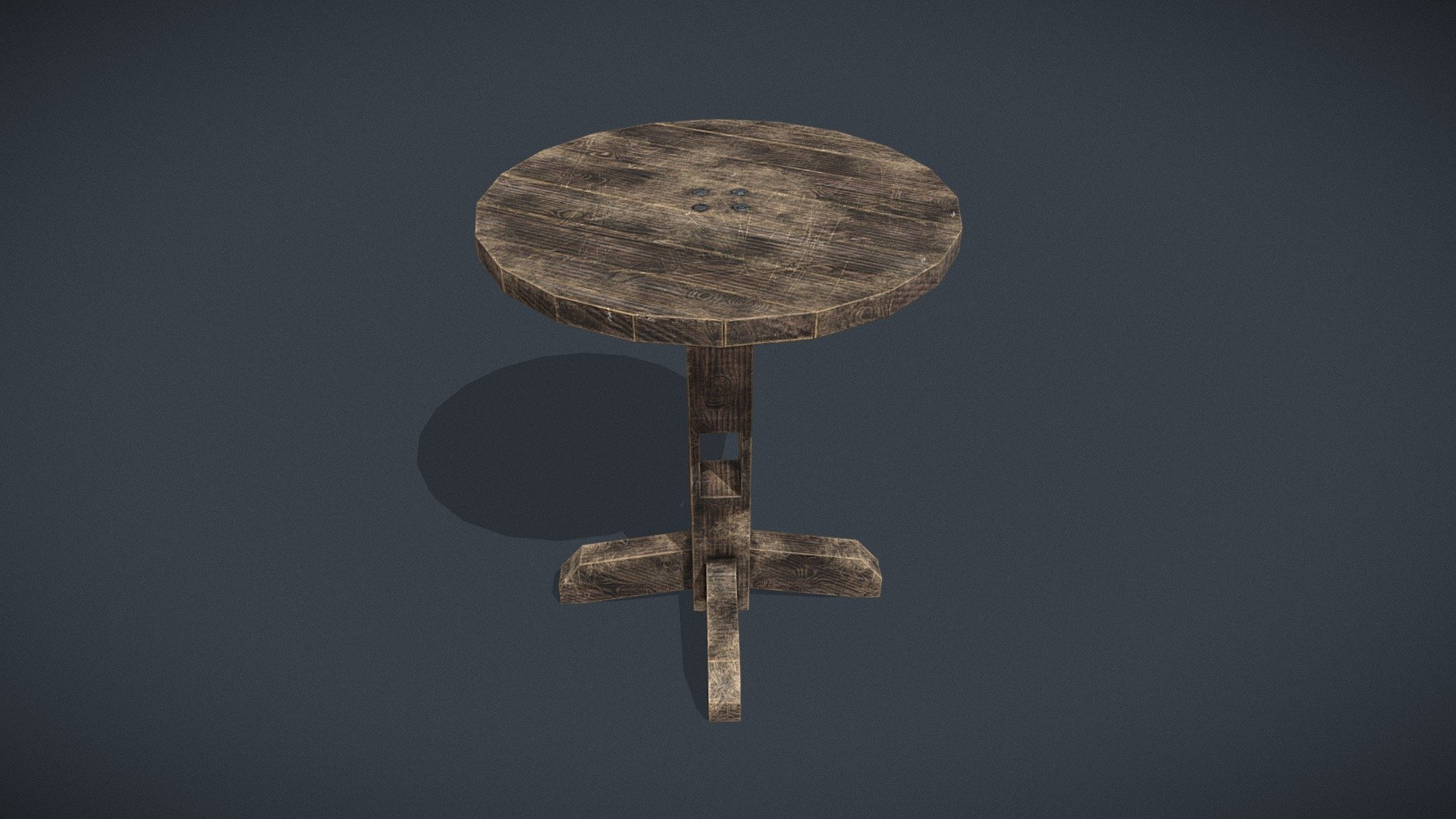 Round Tavern Table 3D Model PBR Texture available Customer Service Guaranteed. From the Creators at Get Dead Entertainment. Please like and Rate! Follow us on FaceBook and Instagram to keep updated on all our newest models. https://www.facebook.com/GetDeadEntertainment/ - Round_Tavern_Table - Buy Royalty Free 3D model by GetDeadEntertainment 3d model