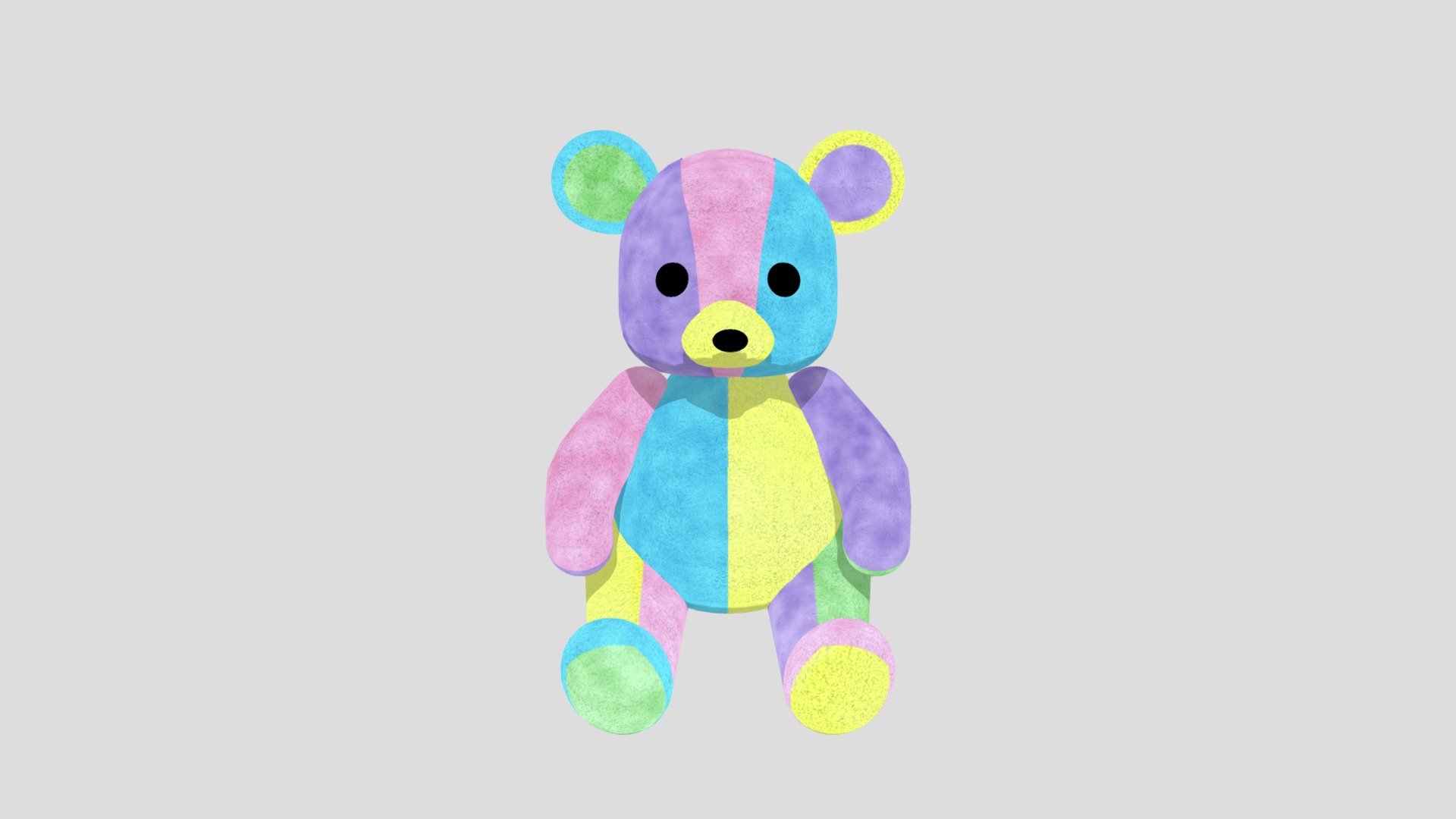 Static fuzzy teddy bear
Unfortunately I still don't know how to make materials show up on Sketchfab the way they look in other programs - Pastel Teddy Bear - 3D model by sparklewolfie 3d model