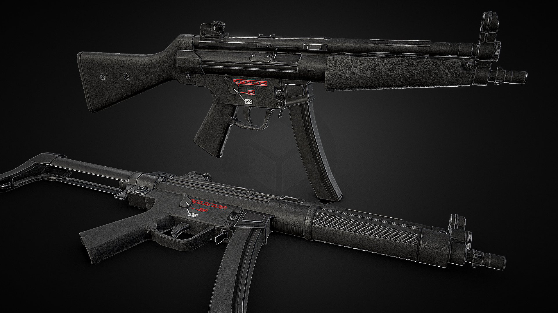 Two MP5 Variants:




Collapse Stock

Full Stock

PBR Textures

FBX Files

3DS Max Files - MP5 - Buy Royalty Free 3D model by Jm0nkey 3d model