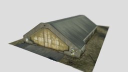 Military Aircraft Hangar from Værløse AFB airport, force, scandinavian, aircraft, hangar, nordic, airforce, denmark, f-16, airbase, photogrammetry, military, air, plane, history